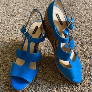 Alex Marie Blue Wedge Sandals